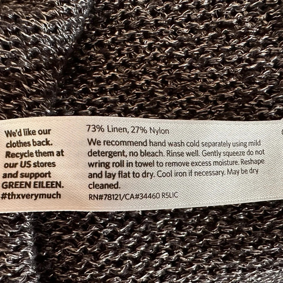 EILEEN FISHER Platinum Gray Linen Blend Shimmer Long Cardigan - Picture 11 of 16